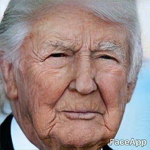 Playing around: The oldest 'celebrity' to go into the app, Donald Trump got even more wrinkles from FaceApp